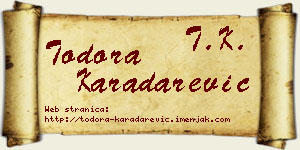 Todora Karadarević vizit kartica